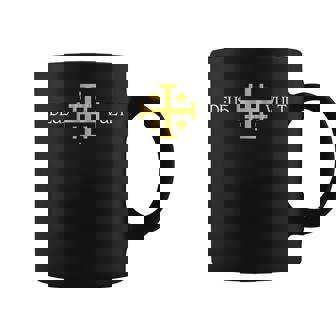 Deus Vult Knights Templar Jerusalem Cross Catholic Faith Coffee Mug | Mazezy