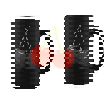 Deux Cerises Rougesucrées Peintes Fruits Cerises Tasse - Cadeauxyz
