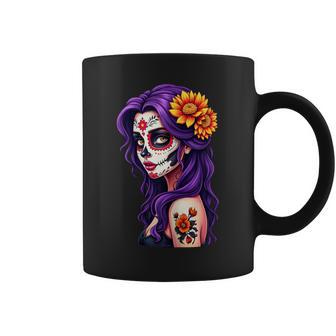 Día De Los Muertos Cara De Mexicana Calavera México Taza de café - Regaloses