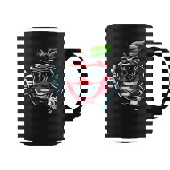Dibujos Animados De Frutas De Manzana Frescaonriente Con Gafas Taza de café - Regaloses