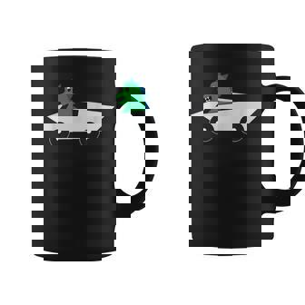 Dinosaur Driving Futuristic Electric Truck Coffee Mug | Mazezy