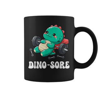 Dinosaur Gym Workout Fitness Lifting Weights Cute Dino Sore Coffee Mug - Thegiftio UK
