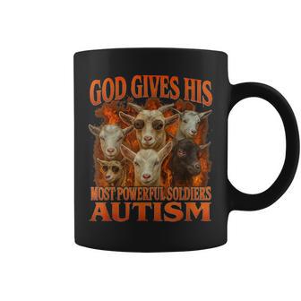 Dios Da Ausoldados Más Poderosos Autismo Gen Z Meme Divertido Taza de café - Regaloses