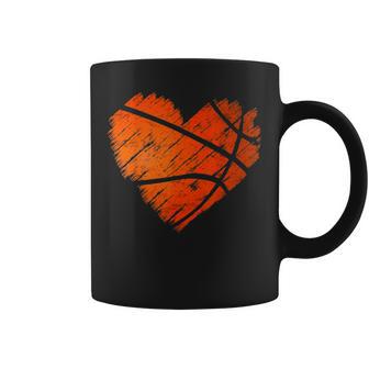 Distressed Basketball Heart Coffee Mug - Thegiftio