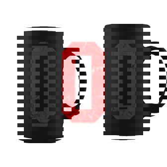 Distressed Red Number 0 Jersey Player Uniform 0 Coffee Mug | Seseable CA