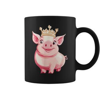 Divertido Cerdito Con Corona Para Los Amantes De Los Cerdos Coronados Taza de café - Regaloses