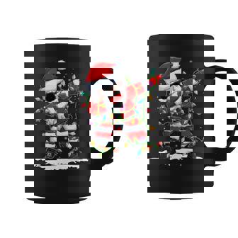 Divertido Dabbing Papá Noel Árbol Navidad Luces Navidad Manga Larga Taza de café - Regaloses