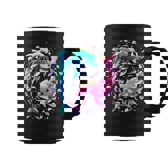 Dolphin Colorful Sea Ocean Animal Dolphin Coffee Mug | Mazezy