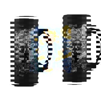 Donald Trump Presidentean Gogh Arte Pintura Estrella Cielo Noche Taza de café - Regaloses