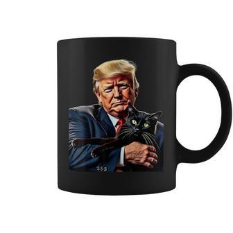 Donald Trump Tenant Un Chat Graphique Drôle Meme Politique 2024 Tasse - Cadeauxyz