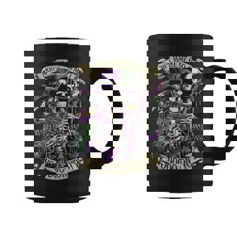 Don't Make Me Go All Voodoo On You Skeleton Mardi Gras Skull Coffee Mug - Monsterry