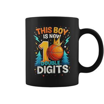 Double Digits Basketball Birthday Boy 10 Year Celebration Coffee Mug | Mazezy