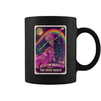 Drag Queen Gay Pride Tarot Card Skeleton Pride Flag Lgbtq Coffee Mug - Thegiftio
