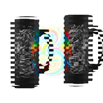 Dragon Reading Colorful Fantasy Book Lover Coffee Mug | Seseable FR
