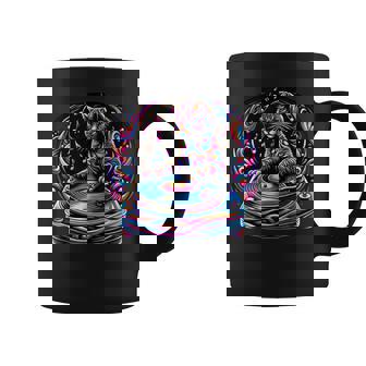 Dubstep Techno Cat Trippy DJ Turntable EDM Trip Hop Kitty Men Women Coffee Mug | Mazezy