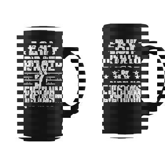 Easily Distracted By Equestrianism Equine Horse Equestrian Coffee Mug | Mazezy