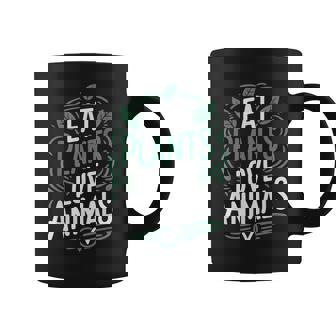 Eat Plants Love Animals Vegan Food Lover Vegetarian Coffee Mug - Monsterry