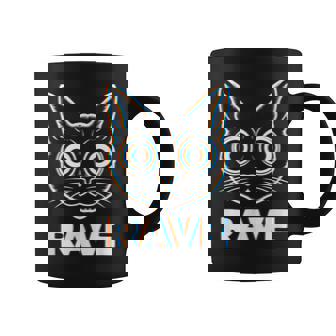 EDM Rave Cat Trippy Techno DJ Halloween Trance Raver Men Women Coffee Mug | Mazezy