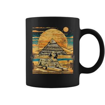 Egypt Sphinx And Pyramids Illustration Pharaoh Egyptian Coffee Mug - Thegiftio UK