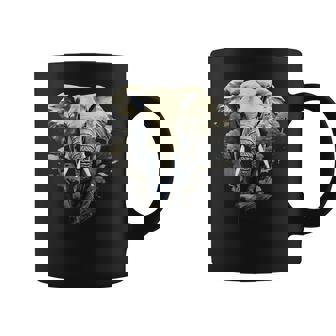 Elephant Drawing Nature Wildlife Animal Print Motif Artwork Coffee Mug | Mazezy
