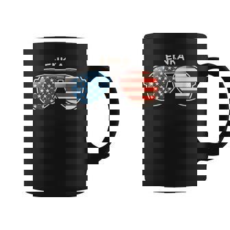 Enka NC Vintage US Flag Sunglasses Coffee Mug | Mazezy