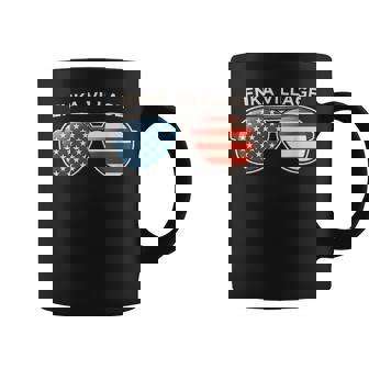 Enka Village NC Vintage US Flag Sunglasses Coffee Mug | Mazezy