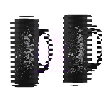 Epilepsy Awareness Purple Brain Flower Support Squad Coffee Mug - Monsterry