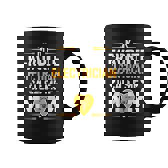 My Favorite Electrician Calls Me Mom Heart Coffee Mug - Monsterry