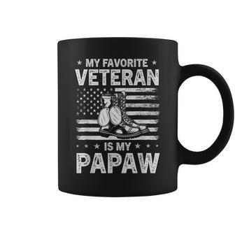 My Favorite Veteran Is My Papaw Veterans Day Usa Flag Coffee Mug - Thegiftio