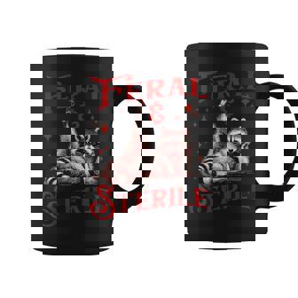 Feral & Sterile Living Wild And Womb Free Raccoon Meme Coffee Mug - Monsterry