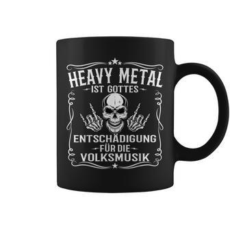 Festivaloutfits Heavy Metal Ist Gottes Entschädigung Für Dieolksmusik Herren Metal-Fans Rocker Musikliebhaberchwarz Halbarm Klassisch Tassen - Geschenkecke