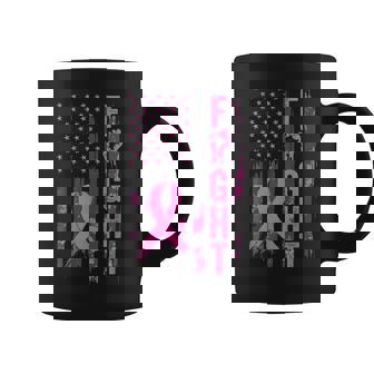 Fight Usa Flag Breast Cancer Awareness Patriotic Pink Ribbon Coffee Mug | Mazezy