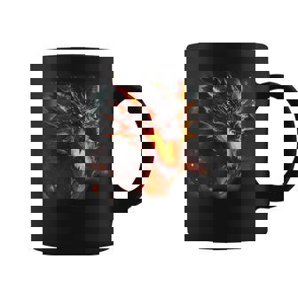 Fire Dragon Head Mythical Dragon Love Breathing Fire Fantasy Coffee Mug | Seseable CA