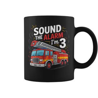 Fire Truck I'm 3 Sound The Alarm Firefighter 3Rd Birthday Coffee Mug - Thegiftio UK