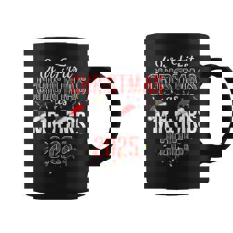 Our First Christmas As Mr & Mrs 2025 Couple Pajamas Matching Coffee Mug - Monsterry