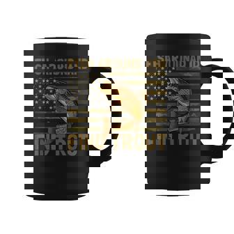 Fish Around And Find Trout American Flag Camo Fishing Coffee Mug | Mazezy