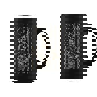 Fishing And Hunting American Flag Distressed Coffee Mug - Thegiftio
