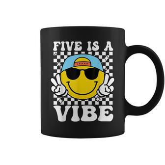Five Is A Vibe 5Th Birthday Groovy Boys Girls 5 Years Old Coffee Mug | Seseable CA