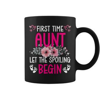 Floral First Time Aunt Let The Spoiling Begin 1St New Baby Coffee Mug - Thegiftio UK