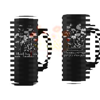 Flourish Dream Thrive Floral Botanical Vintage Flowers Coffee Mug - Monsterry