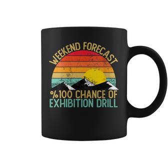 Weekend Forecast Exhibition Drill Shirts Retro Coffee Mug | Mazezy