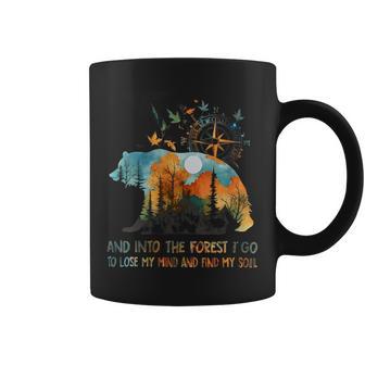 And Into The Forest I Go To Lose My Mind Camping Bear Coffee Mug - Thegiftio UK