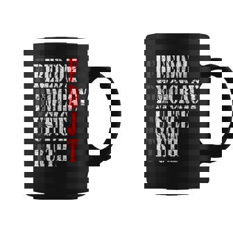 Freedom Democracy Justice Truth Vintage Patriotic American Coffee Mug | Seseable FR