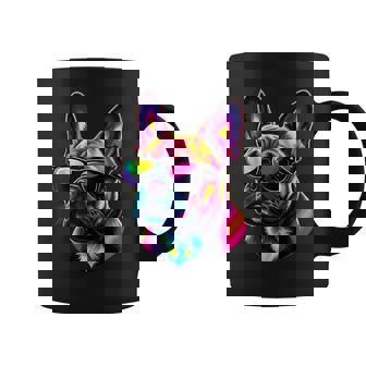 French Bulldog With Sunglasses Pop Art French Bulldog Coffee Mug | Mazezy