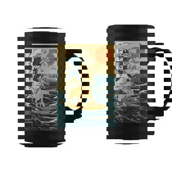 French Bulldog Surfing Japanese Coffee Mug - Monsterry