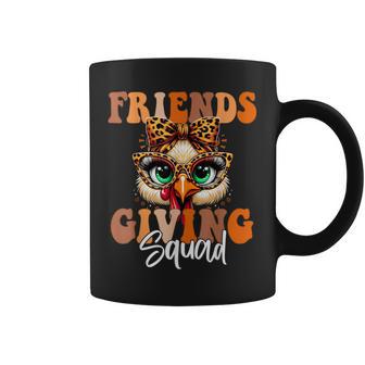 Friends Squad Thanksgiving 2024 Turkey Face Leopard Coffee Mug - Thegiftio UK