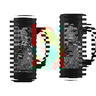 Frog Surfing Japanese Coffee Mug - Monsterry