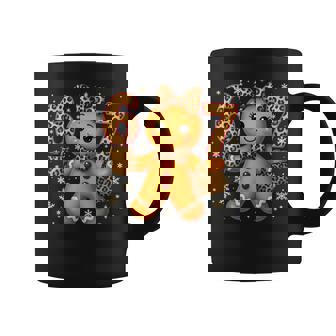 6 7 Christmas Leopard Bow Gingerbread Girls Women Coffee Mug | Seseable UK
