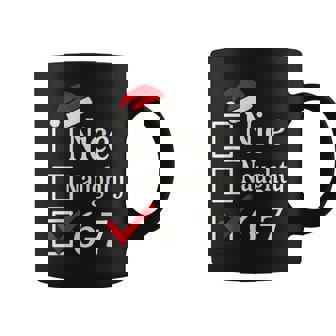 6-7 Meme Nice Naughty 67 Christmas Brain Rot Coffee Mug - Thegiftio