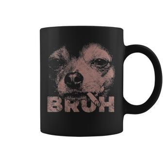 Bruh Dog Smoking Chihuahua Smoking Wearing Sunglasses Coffee Mug - Thegiftio UK
